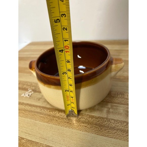 Set of 3 Vintage Brown Beige Ceramic Oven Proof Ramekins Bowls Lids - Picture 6 of 6